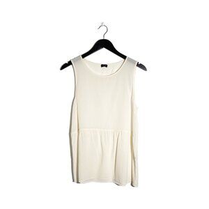 Jospeh Silk Ivory Peplum Blouse Cami Tank Size L